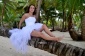 Elegant Ruffles Yarn Strapless Tulle High Low Wedding Dress