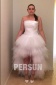 Elegant Ruffles Yarn Strapless Tulle High Low Wedding Dress