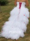 Elegant Ruffles Yarn Strapless Tulle High Low Wedding Dress