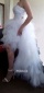 Elegant Ruffles Yarn Strapless Tulle High Low Wedding Dress